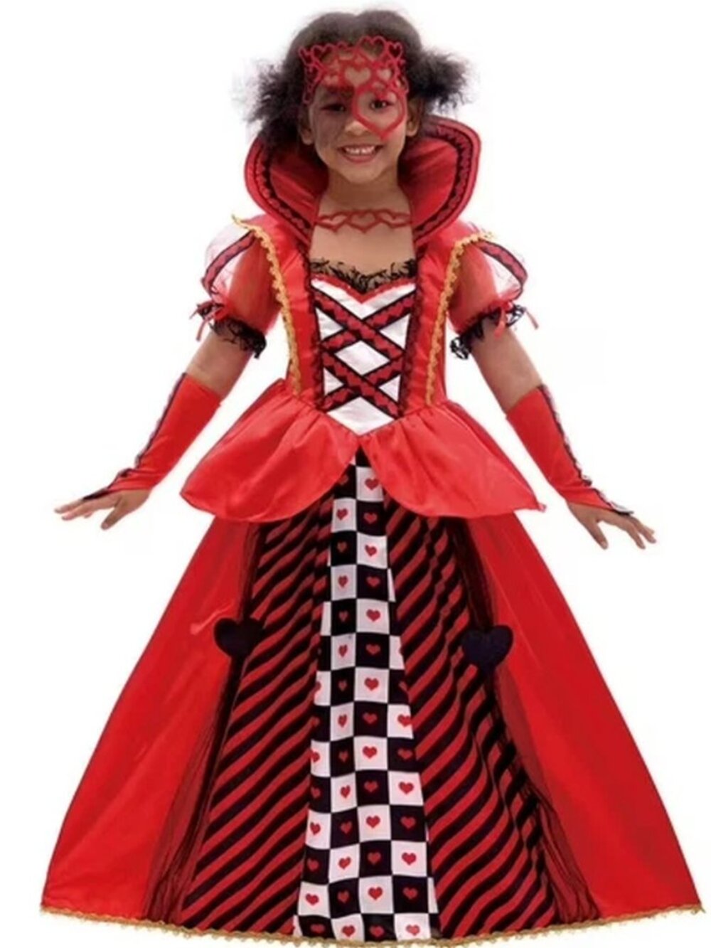 Partyholic Girl's Queen of Hearts Halloween Costume